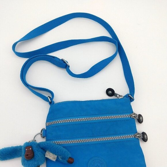 Kipling Keiko Crossbody Mini Bag Teal Purse Gorilla Keychain Monkey - Picture 4 of 6